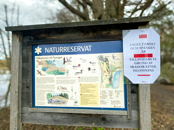 Bild på informationsskylt om naturreservatet